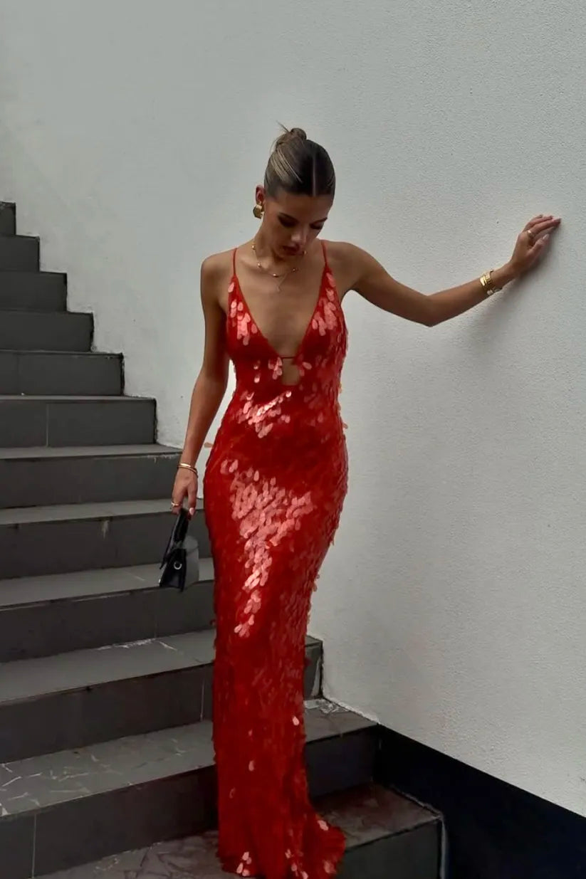 Vestido Maxi de Gala Kailani con Lentejuelas