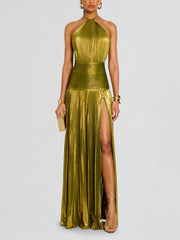 Vestido Maxi Metálico Thalia Peridot