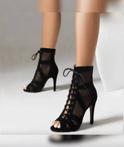 Botines de tacón alto de gamuza – Serena