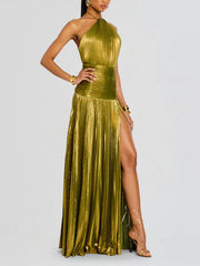 Vestido Maxi Metálico Thalia Peridot