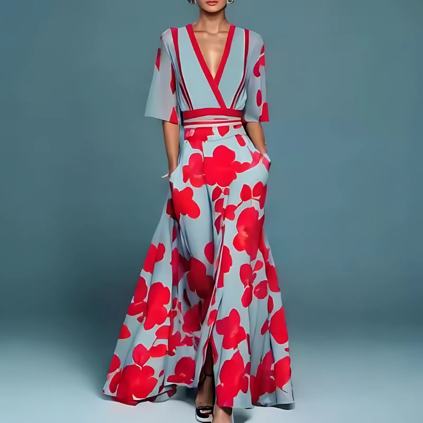 Vestido con bordado floral – Arenvie