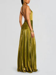 Vestido Maxi Metálico Thalia Peridot