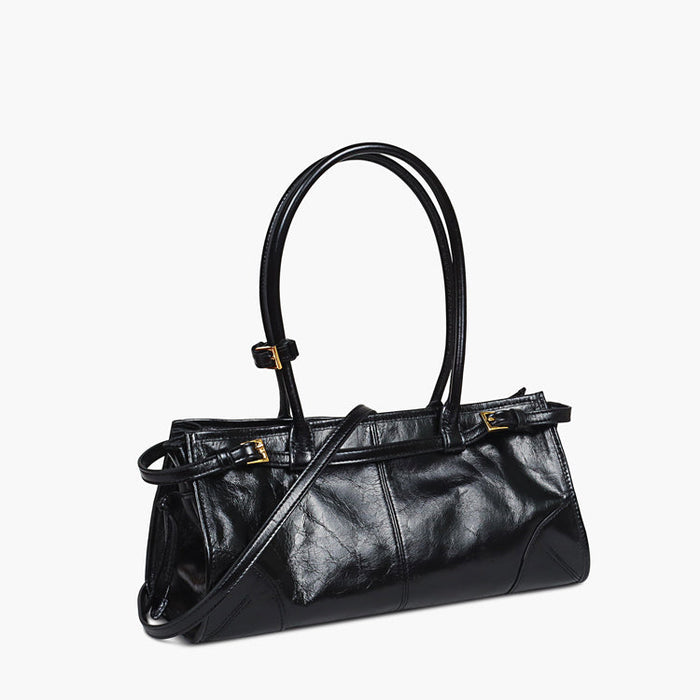 Bolso Suave con Detalle de Cinturón Estilo Vintage