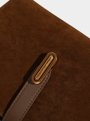 Bolso de Mano de Gamuza con Compartimentos