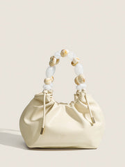 Bolso Hobo con Asa de Cuentas en Tonos Pastel