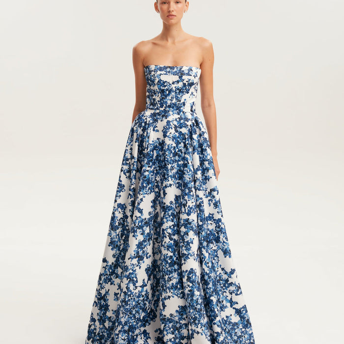 Vestido Maxi Strapless Ethereal Blossom Romántico