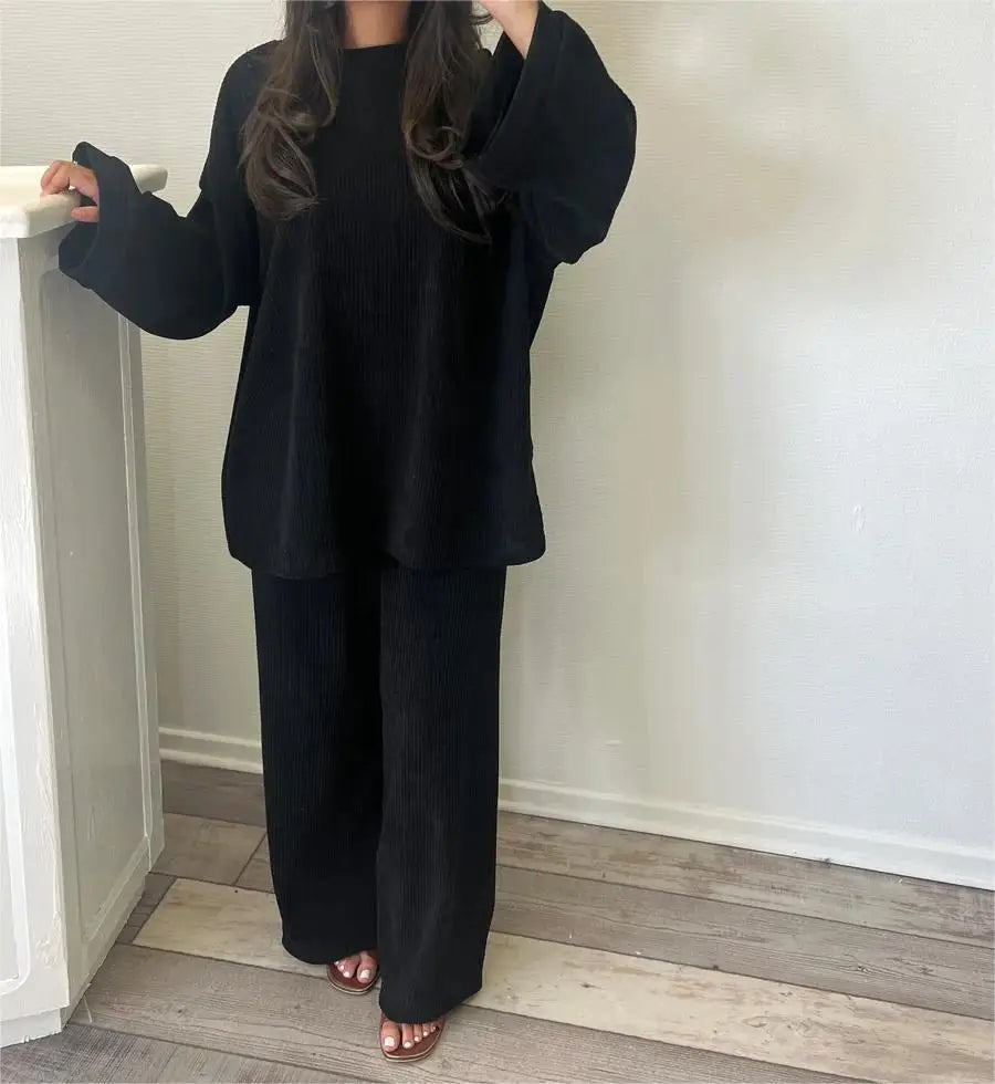 Conjunto de dos piezas de punto relajado – Solaira
