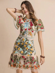 Vestido de malla con estampado floral – Aureline