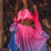 Conjunto con hombros descubiertos y degradado – Celivya