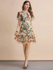 Vestido de malla con estampado floral – Aureline