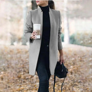 Abrigo largo de lana con cuello alto – Verayne
