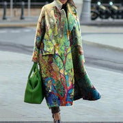 Abrigo largo con bordado floral vintage – Marivelle