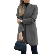 Abrigo largo de lana con cuello alto – Verayne
