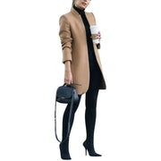 Abrigo largo de lana con cuello alto – Verayne