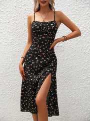 Vestido midi con lunares y estampado de atardecer – Avenelle