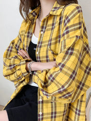 Camisa oversize de algodón a cuadros – Maevie