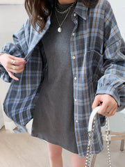 Camisa oversize de algodón a cuadros – Maevie