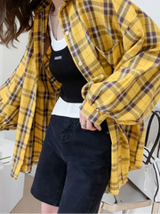 Camisa oversize de algodón a cuadros – Maevie