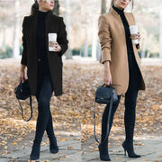 Abrigo largo de lana con cuello alto – Verayne