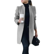 Abrigo largo de lana con cuello alto – Verayne