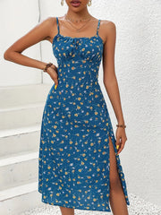 Vestido midi con lunares y estampado de atardecer – Avenelle